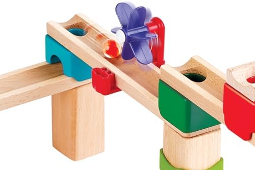 Hape Marble Run Race Track | Wooden DIY Marble Run Set with Dominoes, STEAM Educational Learning Toy, 81 Pieces, for Kids 3 Years+ - Image 5