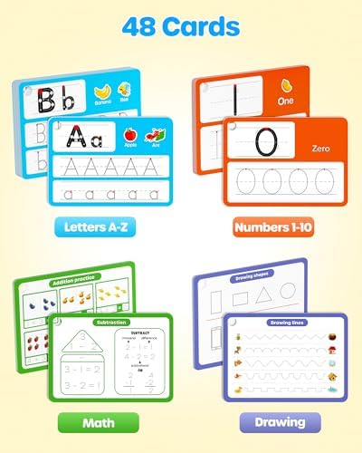 D-FantiX Magic Grooved Writing Practice Cards for Kids Age 3-8 - Image 2