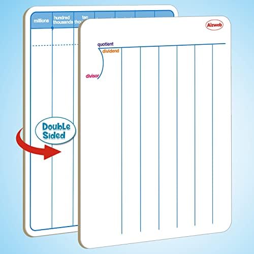 Dry Erase Long Division White Board,9 x 12 Multi-Digit Computation Double-Sided Dry Erase Board,Math Manipulatives Whiteboard for Students,Classroom and Home,Small White Board(Division) - Image 2