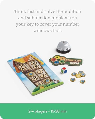 SimplyFun Math Room - Educational Game - Quick Thinking & Fun Games for Kids Ages 5 & Up - Fast Solving Addition & Subtraction Game - 2 to 4 Players - Image 3