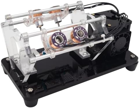V4Cylinder Solenoid Electromagnetic Engine, DIY Integration Multi-Level Coil Kit, for Science Physics Teaching Experiment Tool College Education Model, High-Tech Toys,Integrated Boost Circuit (4Coil) by Moderock