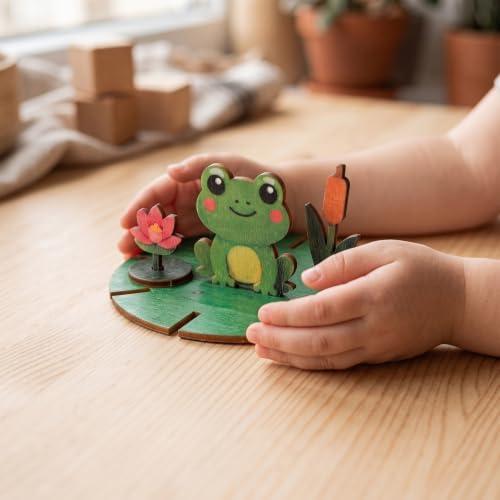 Silipull 3D Frog Puzzle 12 Piece Paper Craft Kit for Kids 8+ - Image 4