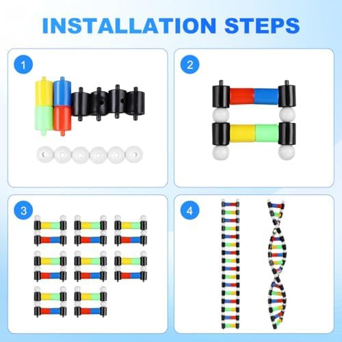 ibasenice DNA Model Double Helix Model for Science Class Molecular Kit for Students Biology Classroom Supplies Science Models for Classroom Display 15.74 X 2.24 X 0.78 in - Image 4