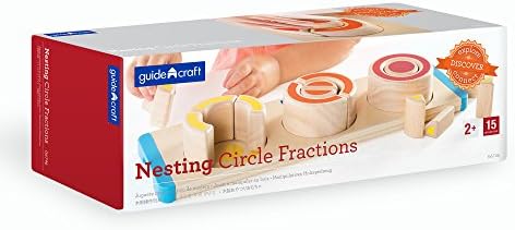 Guidecraft Nesting Circle Fractions - Smooth Wooden Shapes Sorting Game, Kids Early Educational STEM Toys - Image 7