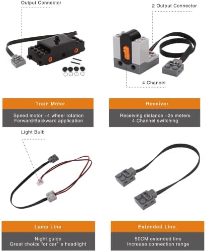 16 PCS Technology Power Function Motor Set Remote Control Motor Kit Compatible with Technic Power Function Kit - Image 3