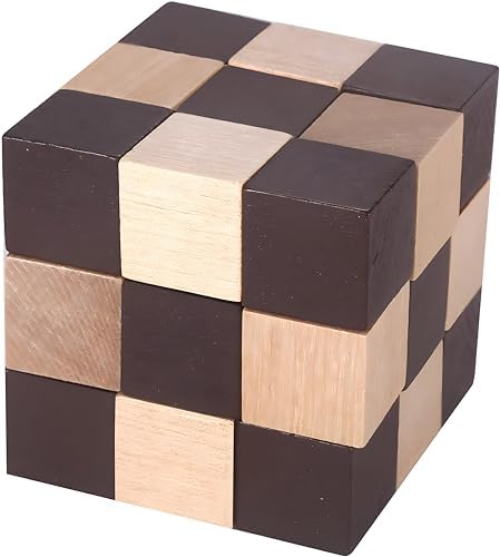 MAGIKON Brain Teaser Cube Puzzle Toy, Square Snake Cube Wooden by MAGIKON