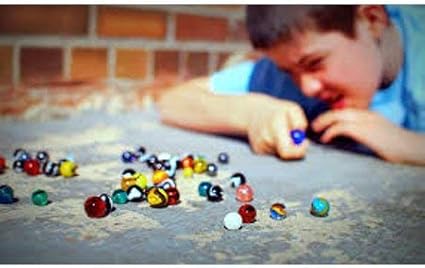 Glass Marbles for Kids - Large 1" Shooter Marbles Bulk for Collectables, Games and Home Decorations - Set of 50 Assorted Colors - Big Bag of Marble- Jugar a Las Canicas