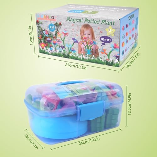 BIRANCO. Flower Garden Building Set - Grow up! Fun Stacking Toys for Toddlers and Kids Age 3-6 Year Olds, Educational Activity for Preschool, Cool STEM Gardening Gifts for Girls (138 PCS) - Image 6