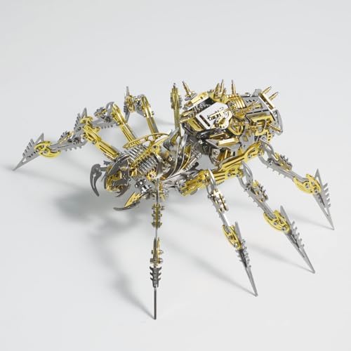 3D Metal Assembly Model Set Mechanical Spider Model Kit for Adults, 800pcs Brain Teaser STEM Kit for Kids, DIY Hobbies for Men Women - Creative DIY Gift for Adults & Teens (Golden) - Image 2