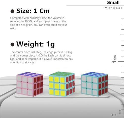 Mini Cube 3x3 - Cube Lab 1x1x1cm Tiny Cube 3x3x3 | Small Smooth Magic Cube Smallest Cube Miniature Speed Cube Puzzle Toy Gift for Cube Enthusiast,Kids and Adults - Image 6