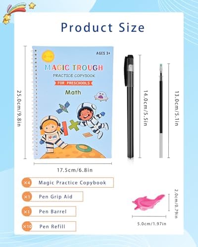 Magic Grooved Reusable Writing Books, Tracing Workbook for Kids Ages 3‑8 - Image 2