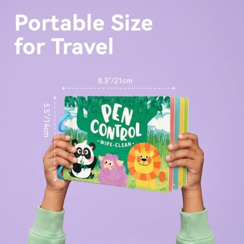 Reusable Alphabet Tracing Book for Kids, 30 Pages ABC Writing Practice with Dry-Erase Markers, Montessori Travel Toy for Preschool Learning (Animals & Letters) - Image 5