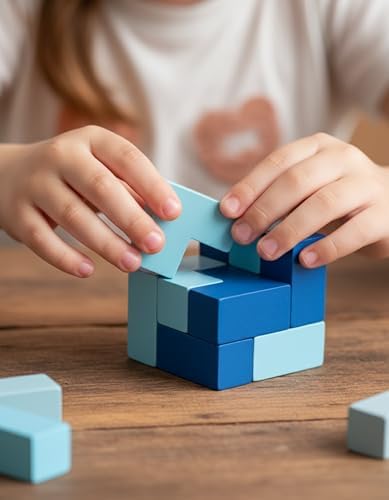 Precision Crafted 7 Piece Wooden Tetromino Cube Puzzle, Screen Free Brain Teaser Logic Game for Kids 6+, Adults, Spatial Reasoning, Focus, Problem Solving and Thoughtful Gifting - Image 7