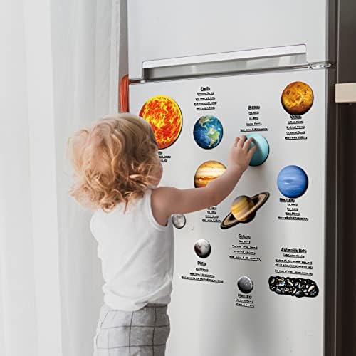 Crtiin 70 Pcs Giant Magnetic Solar System Planet Magnetic for Fridge Planets Whiteboard Display Magnets for Kids Solar System Toys Reusable Educational Learning Toys Kit for Kid Toddler Classroom Home - Image 5