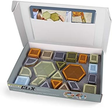 Guidecraft PowerClix Solids Natural - 70 Piece Set: STEM Magnetic Educational Construction Building Blocks with Inspiration Cards for Kids, Develop Motor Skills & Creativity - Image 2