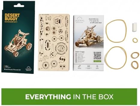 UGEARS Desert Buggy, 3D Wooden Puzzle, Small Motor Vehicle Mechanical Model Kit, Easy Self-Assembling - Gorgeous Gift for Boys and Girls - Image 6