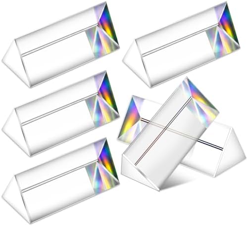 Kanayu 6 Pcs Clear Triangular Prism Optical Glass,2.5 Inch by Kanayu