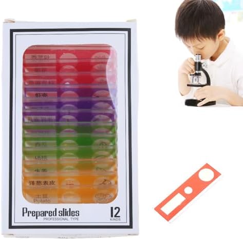 12pcs for Stereo Microscopes Kids Prepared Microscope Slides of Animals Flowers Sample Specimens - Image 2