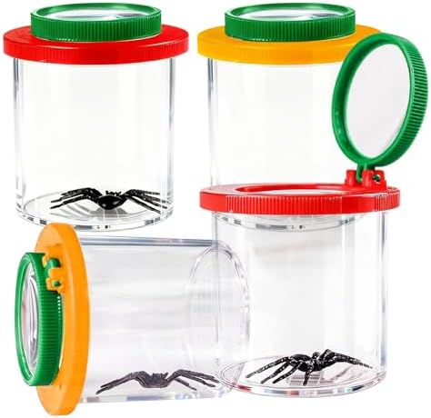 Lightning Bug Jar, Firefly Jar Bug Viewer for Kids Children Nature Exploration, 4 Pack by PetalPursuit