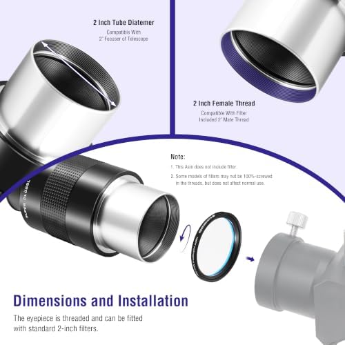 Astromania Telescope Eyepiece 2 Inch, 56mm Plossl Eyepiece Telescope Lense - Image 6