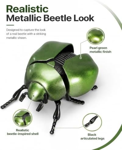 1-Pack Wind-Up Beetle Toy, Movable Head & Tail Insect (Tortoise beetle) - Image 4