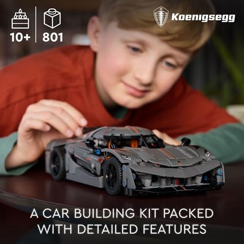 LEGO Technic Koenigsegg Jesko Absolut Grey Hypercar, Sports Car Building Set for Boys and Girls, Vehicle Racing for Kids, Buildable Model Kit, Sport Car Toy, Motor Enthusiasts’ Gift, 42173 - Image 2