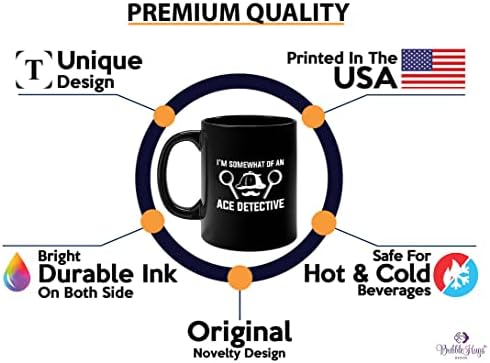 Detective Coffee Mug 11oz Black - I'm Somewhat Of An - Private inverstigator Public investigator enigmatic person police training gift - Image 3