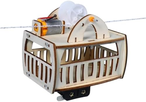 Motor Driven Cable Car Model Toy with Wooden Assembly Build and Visible Gear Transmission for Students Families and Home Learning Projects Cable Car Model Wooden Build Science Toy Motor Driven Gear by Unknown