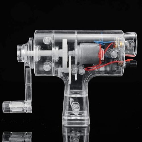 Manual Crank Generator Model Electronic Mechanical Power Physics Hand Crank Generator Hand Crank AC and DC Generator Hand Cranked Three-Phase DC Generator Clear Hand Crank - Image 5