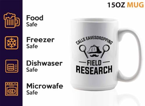 Detective Coffee Mug 15oz White Field Research Quote Police Officer Gift - Image 4