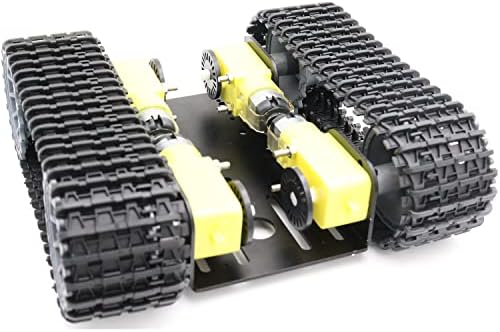 SmaringWing Metal Smart Robotic RC Tank Chassis Kit with 4pcs DC TT Motors for Arduino UNO R3/ Raspberry Pie/STEAM Education, TT04 Crawler Tank Car Chassis Platform for Adults (Black) - Image 6