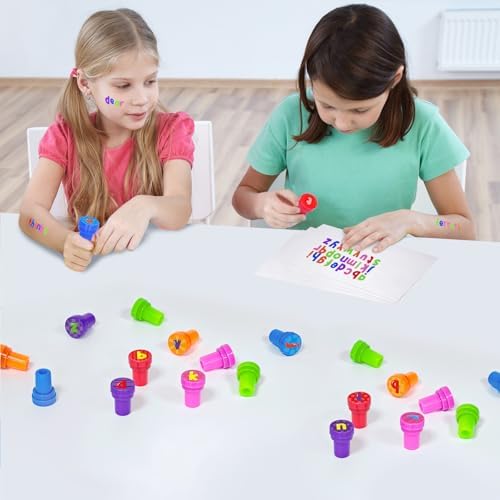 Cinrobiye 24 Pcs Alphabet Stampers Party Favor Set, Cute Letter Stamps for Kids Birthday Party, Classroom Rewards, ABC Learning Toys, Goody Bag Fillers, Educational School Supplies - Image 4
