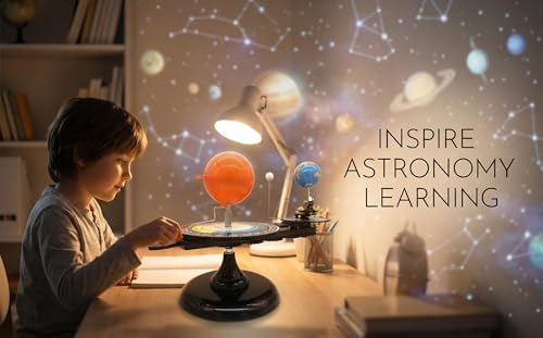 English Solar System Sun Earth Moon Orbital Model, Educational Planetarium Project Kit for Science Astronomy Teaching, Earth Moon Sun Rotation Model for Kids - Image 3
