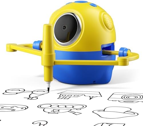 Drawing Robot for Kids with Camera Recognition, Interactive Educational Drawing Machine with 150 Cards, Montessori Painting Learning Toys for Ages 3+, Birthday for Boys Girls (Yellow) by Unknown