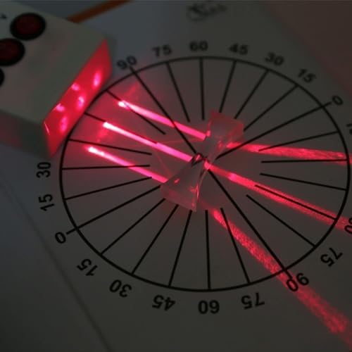 Glass Optical Lens & Mirror Combination Set, Convex, Concave & Triangular Prism Kit with Beam Generator, Complete Physical Optics Experiment Equipment for Light Path - Image 4