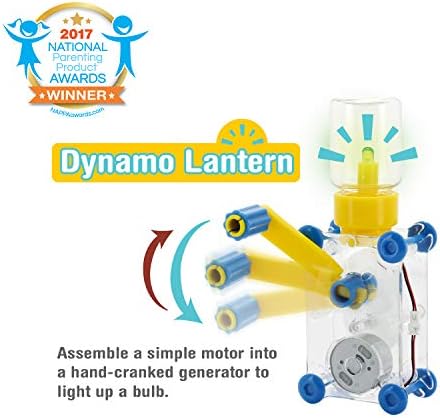 Tenergy ODEV Dynamo Lantern Educational STEM Building Toy, Hand Cranked Power Generator, Light Bulb Science Experiments Kits for Kids Age 14+ (Pack of 4) - Image 2