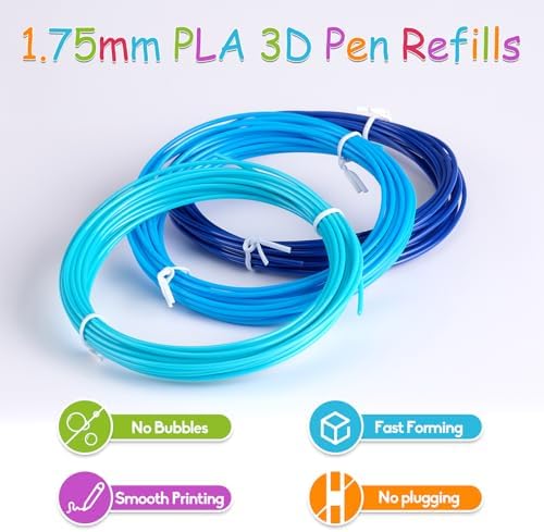 20 Colors 3D Pen Filament Refills 1.75mm PLA Threads Each Color 16.4 Feet Total 328 Feet with 2 Finger Caps Compatible with SCRIB3D and Compatible with MYNT3D 3D Pencil (3D Pen Not Included) - Image 4
