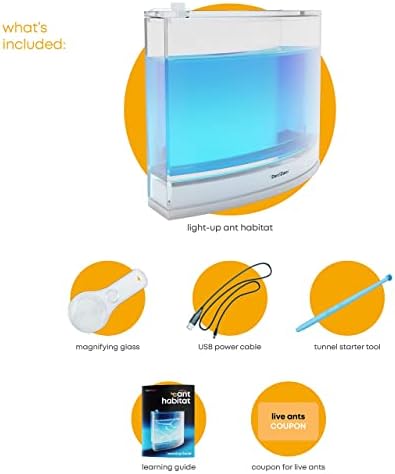 Dan&Darci Light-up Ant Farm Terrarium Kit for Kids – LED Habitat for Live Ants with Nutrient Rich Gel - Watch Them Dig Their Own Tunnels - Learning Science Toys, Experiment Gift for Boys & Girls - Image 2