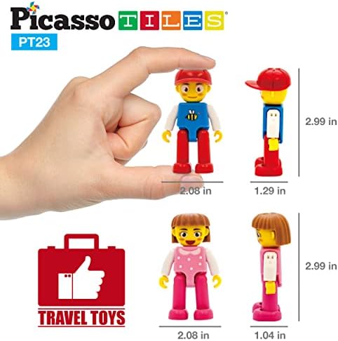 PicassoTiles Magnetic Car Play Set with Action Figures for Kids 3+ - STEM Building Block Vehicle Toy - Image 6