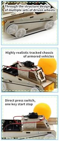 Classroom Science Toy Tracked Vehicle Assembly with Circuit Layout Track Bands Wheel for Group Demonstration Wooden Car Project Science Toy Vehicle Model Track Wheel Assembly Classroom Activity Maker - Image 7