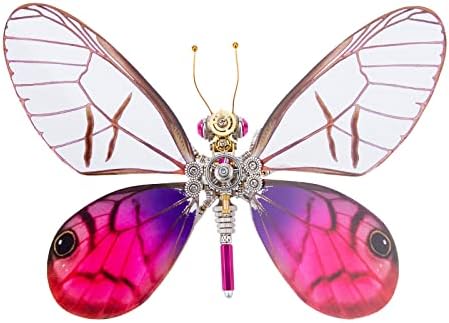 3D Metal Puzzle Steampunk Butterfly Model, DI YAssembly Mechanical Metal Cithaerias Aurorina Model DIY Kits Gifts for Teens and Adults (150PCS+) - Image 2