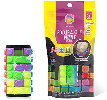 R.Y.TOYS Rotate and Slide Puzzle-Design Patent,Fidget Toys(Restore Order/Create Patterns) 8 Colors,6 Layers-Detach Piece for Quick Play,Brain Teaser,Sensory Toys,Birthday Gifts,Easter Basket Stuffers by RYTOYS