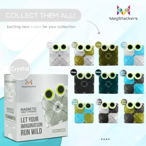 MagStackers Magnet Fidgets for Kids - 22 Pc Magnetic Tiles Toy Building Set with Tetrahedron and Tripyramidal Magnet Blocks for 5+ Years - Reduce Fidgeting and Create 1000+ Fun Creatures and Designs - Image 5