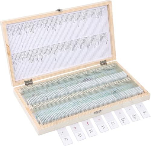 160-Pcs Microscope Slides with Specimens,Plant, Animal, Algae,etc,Educational Microscope Slides and Covers for Young Scientists,Perfect for Biology Class and Experiments by JECONE
