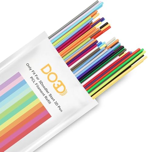 21 Mixed Beautiful Colors 3D Pen PCL Filament Refill, Only Fit for 3Doodler Start 3D Pen, Each Strand 15cm, Each Color 5 Strands, Total 105pcs 1575cm PCL Filament Refill Pack by DO3D by DO3D