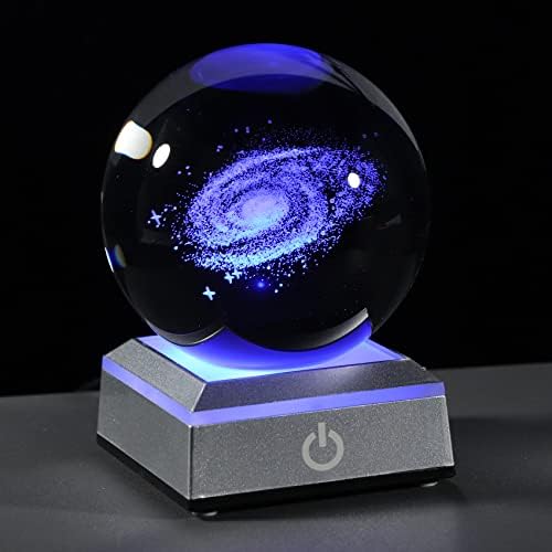 Qianwei 3D Galaxy Crystal Ball Space Astronomy Science Gift Room Decor Lamp by QianweiCrystal