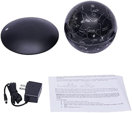 Magnetic Levitation Globe w/UFO-Shaped Base, 6 Inch Rotating Geographic Globe with LED Light, Auto Rotation Suspended Floating World Map Night Light for Table Desk Decor Holiday Gift, Black - Image 3