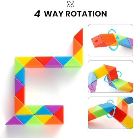 Yeetec Fidget Snake Cube Kids Party Favors Rainbow Twist Puzzle Toy for Christmas Stocking Stuffers Party Bag Fillers and Supplies School Prize Toys and Gifts (18) - Image 3