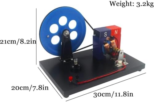 Hand-Crank AC and DC Generator Model Physics Faraday Hand-Crank Generator Electromagnetic Electricity Generation Teaching Instrument Hand Cranked AC and DC Generators Wooden Bottom Plate - Image 2