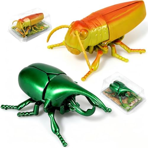 2-Pack Wind-Up Beetle Toy, Movable Head & Tail Insect (Beetle+Locust) by YJHWLF